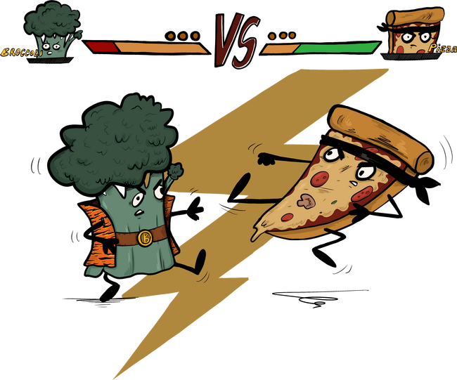 Brokkoli vs. Pizza