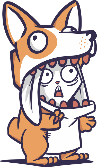Nyuszi Corgi jelmezben