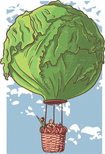 Saláta hőlégballon