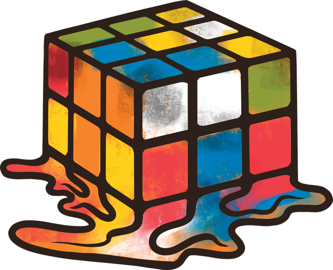 Olvadt rubik kocka