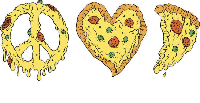 Peace, love, pizza