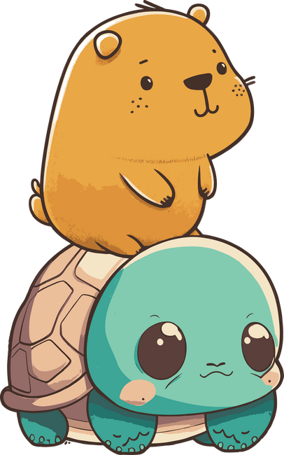 Capybara teknős háton