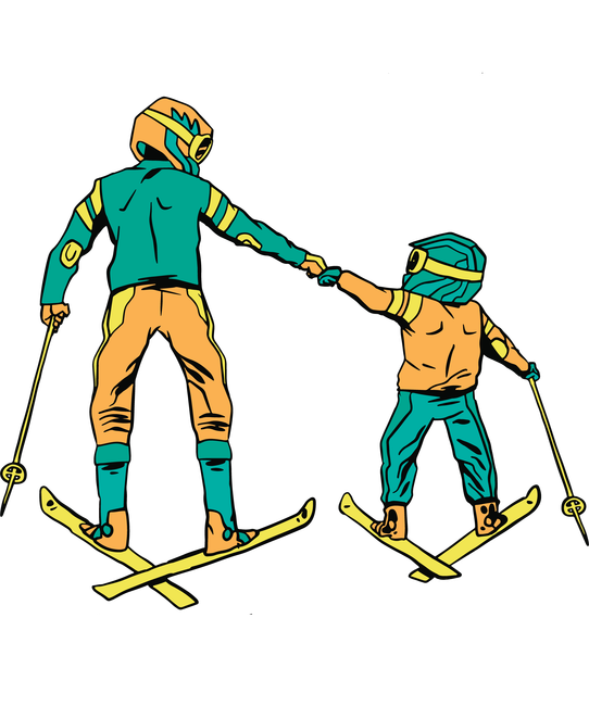 Síelős apa-fia