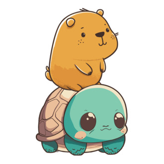 Capybara teknős háton