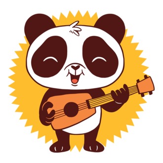 Panda gitárral