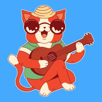 Ukulelés macska